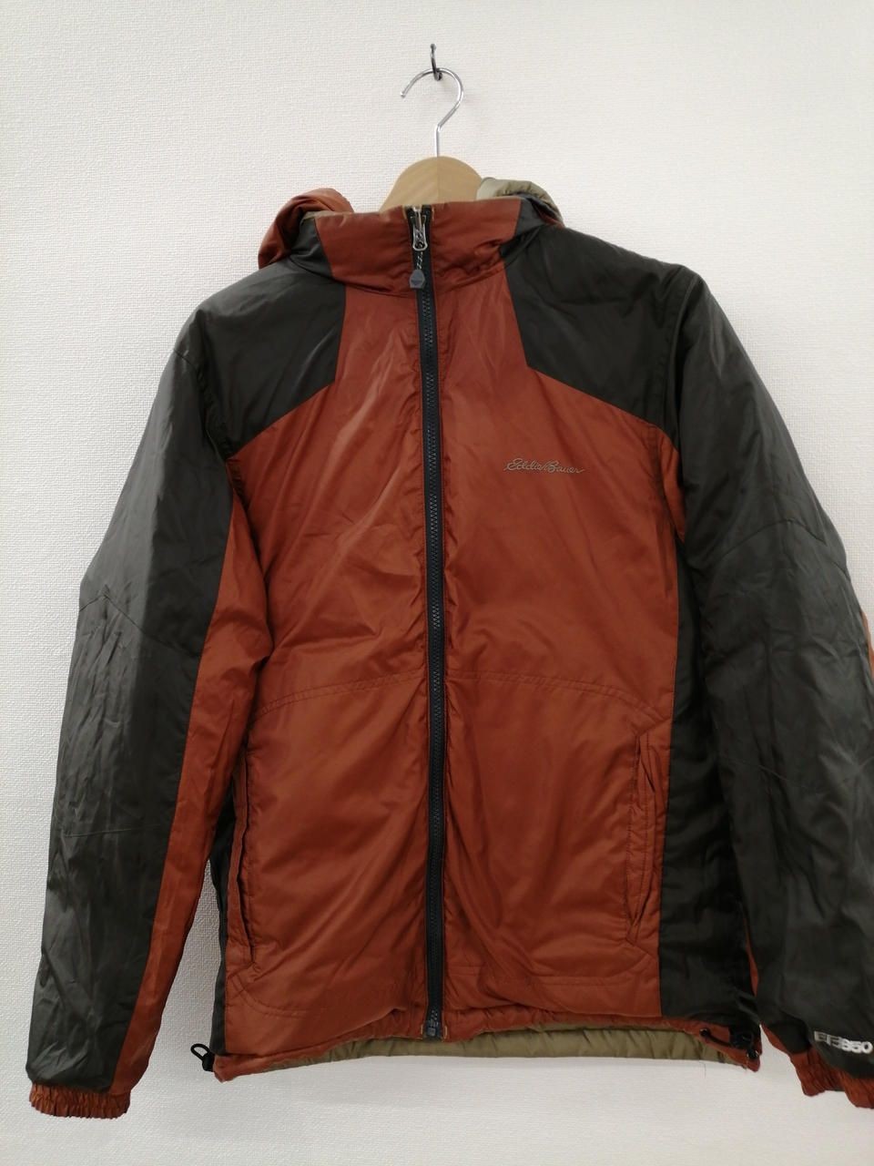 EDDIE BAUER Reversible Down Jacket Khaki X Brown Gray Used