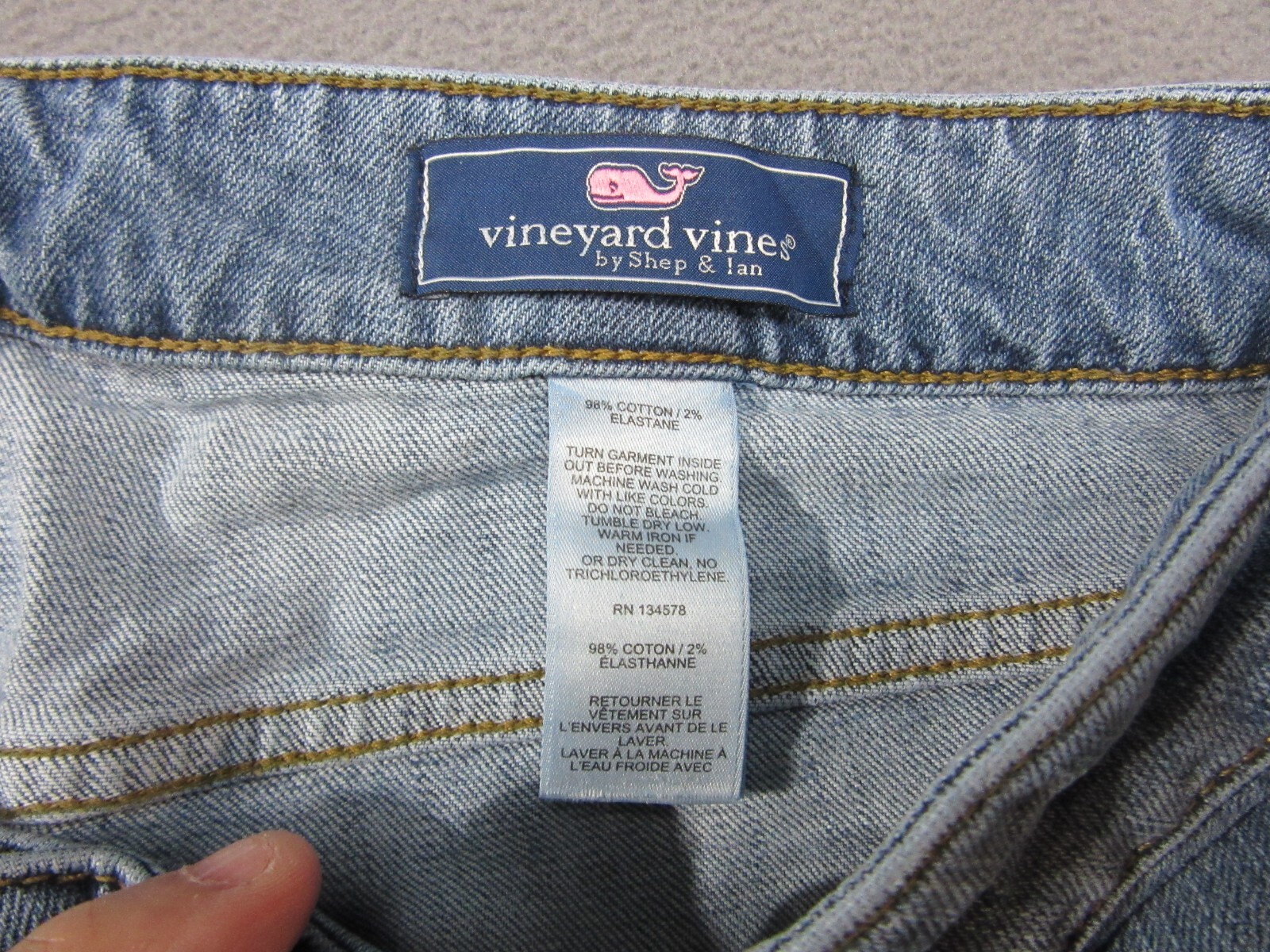 Vineyard Vines Jeans Mens Blue Candiani 30×33.5 Denim Stretch Classic