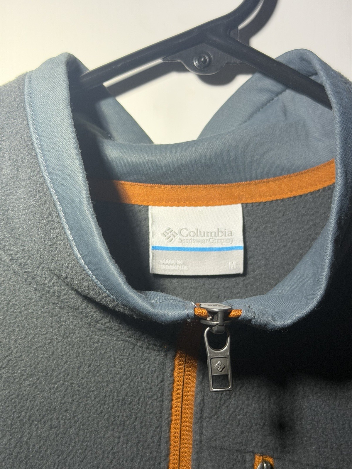 Columbia Fast Trek II Fleece Jacket Mens Medium Gray Orange Full Zip AM1488