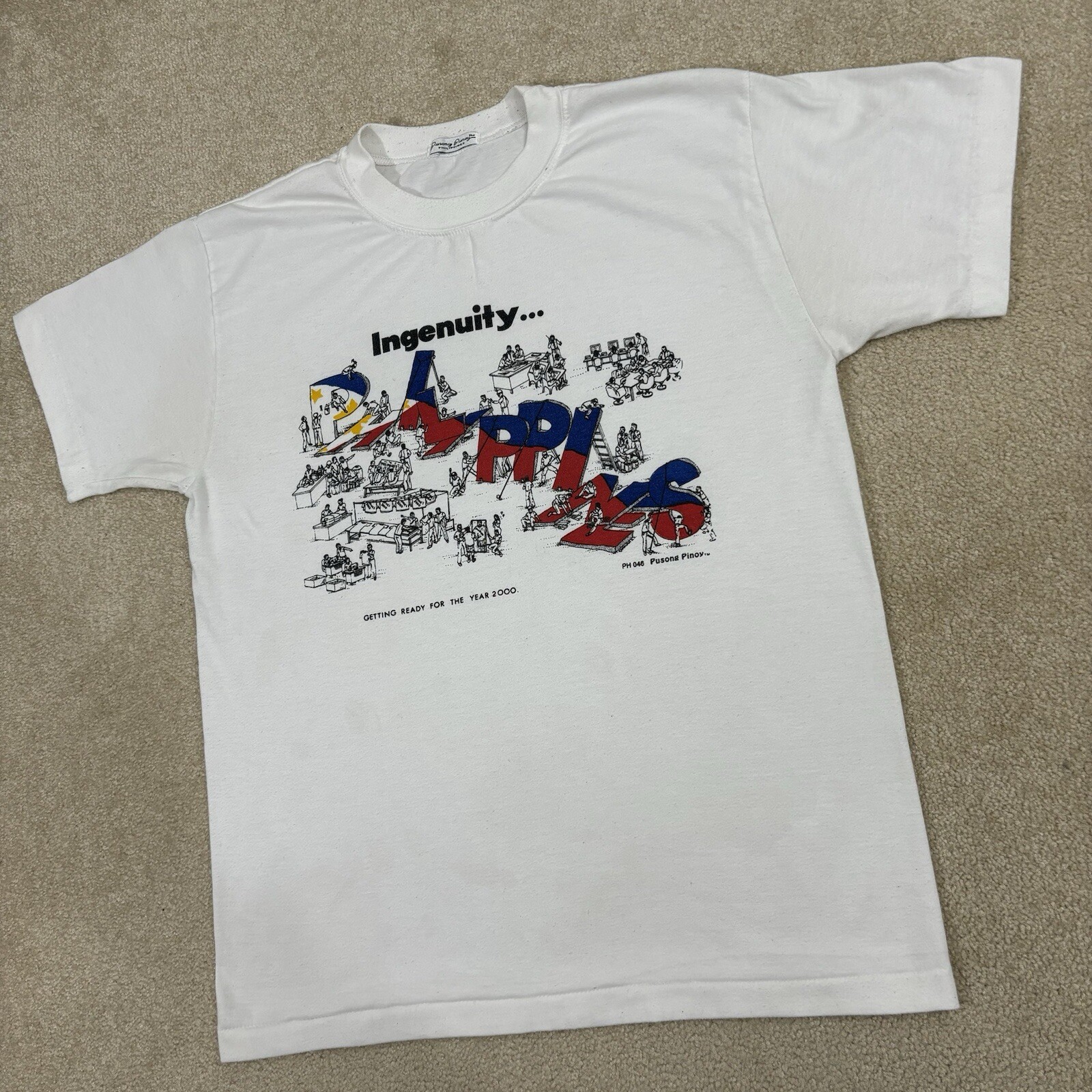 Vintage Philippines 1999 Millenium T Shirt Adult S/M Asia Tourist Tee Retro Y2K