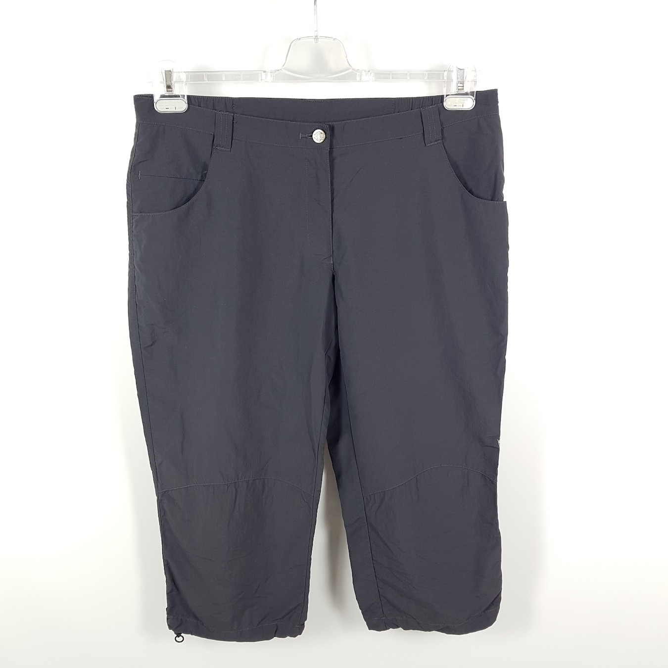 Jack Wolfskin Hiking Trousers Womens Size 44 W34 Grey 3/4 Pants Lightweight Outdoor Trekking