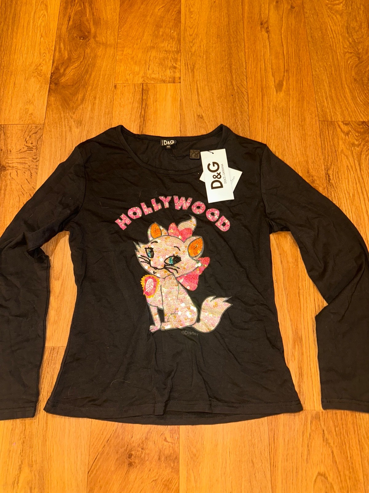 Dolce & Gabbana Song-Sleeve Sequin Cat Embellished “Hollywood” SZ M