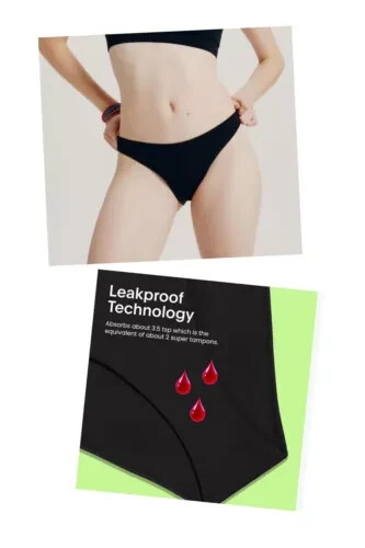Knix Period Proof Bikini Bottom Black Size XXL KT333XXL