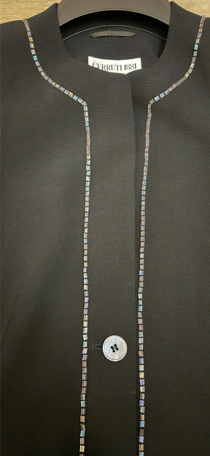 CERRUTI 1881 VIRGIN WOOL BEADED BLAZER TOP – UK 14 – EXCELLENT – POST FREE!