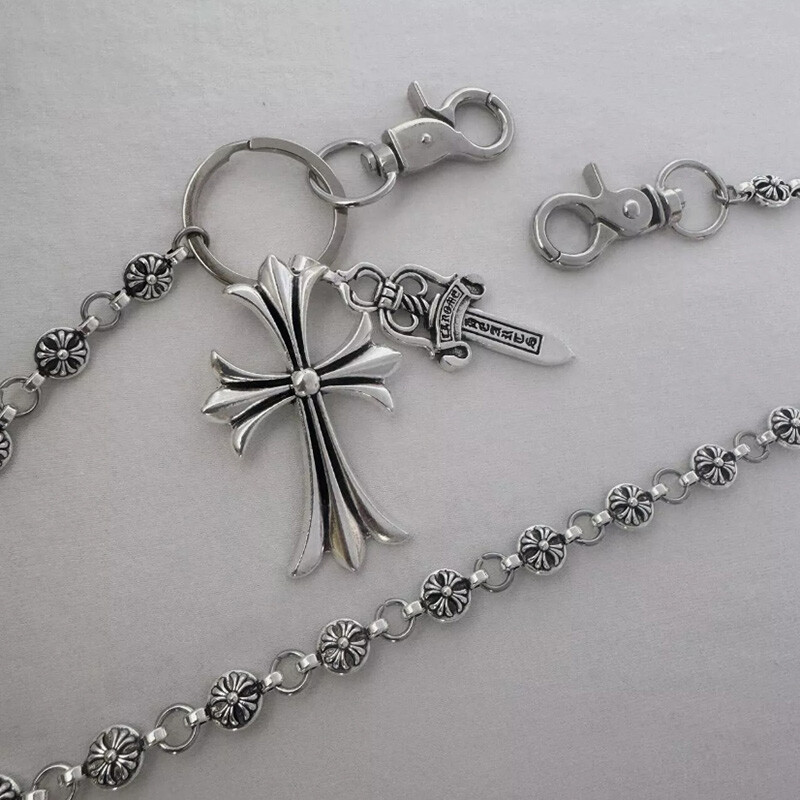 Cross Pants Wallet Chain Biker Trucker Keychain Jean Key Chain for Men Women