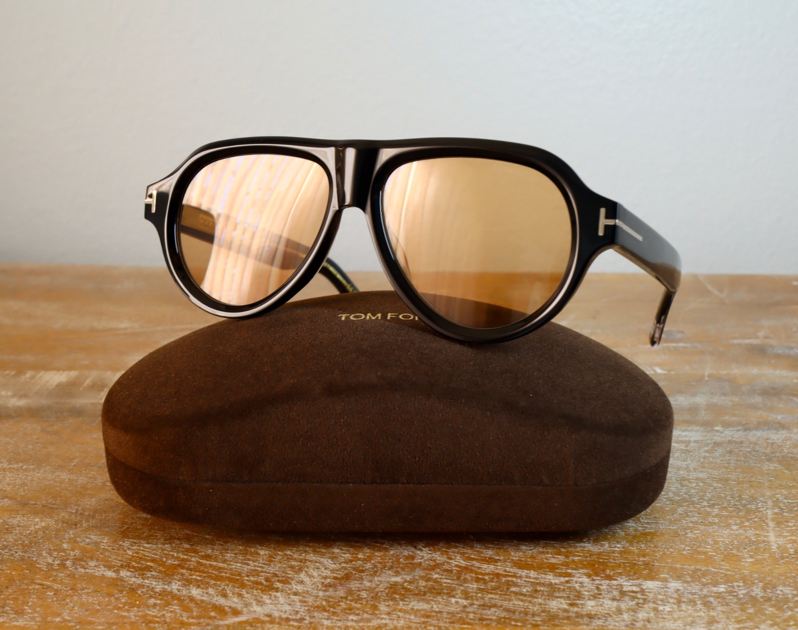 Tom Ford Bronson TF1225 Oversized Aviator Sunglasses 59mm Black/Brown Lens