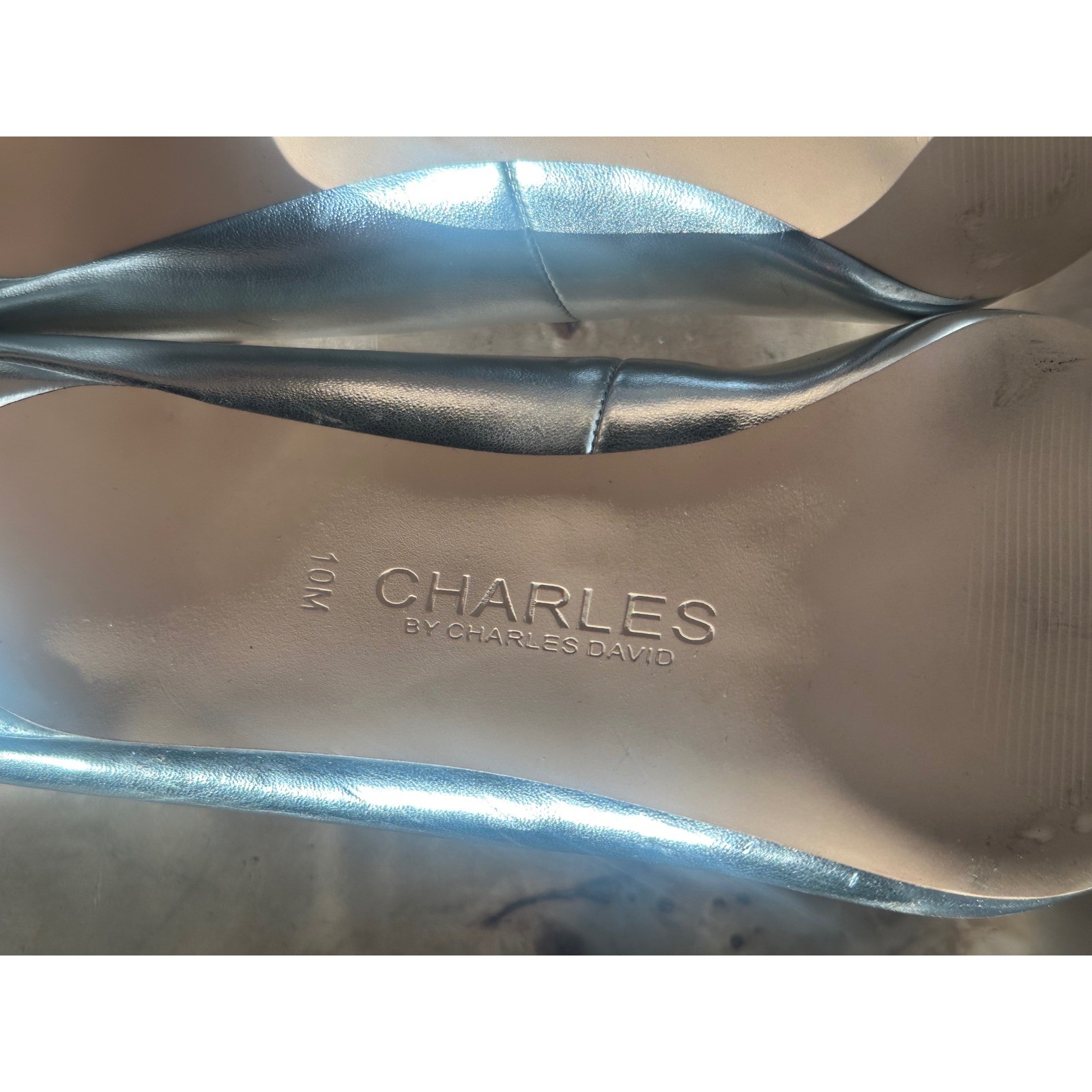 Charles by Charles David Womens Silver Metallic Pointed Toe Pumps Heels Size 10M