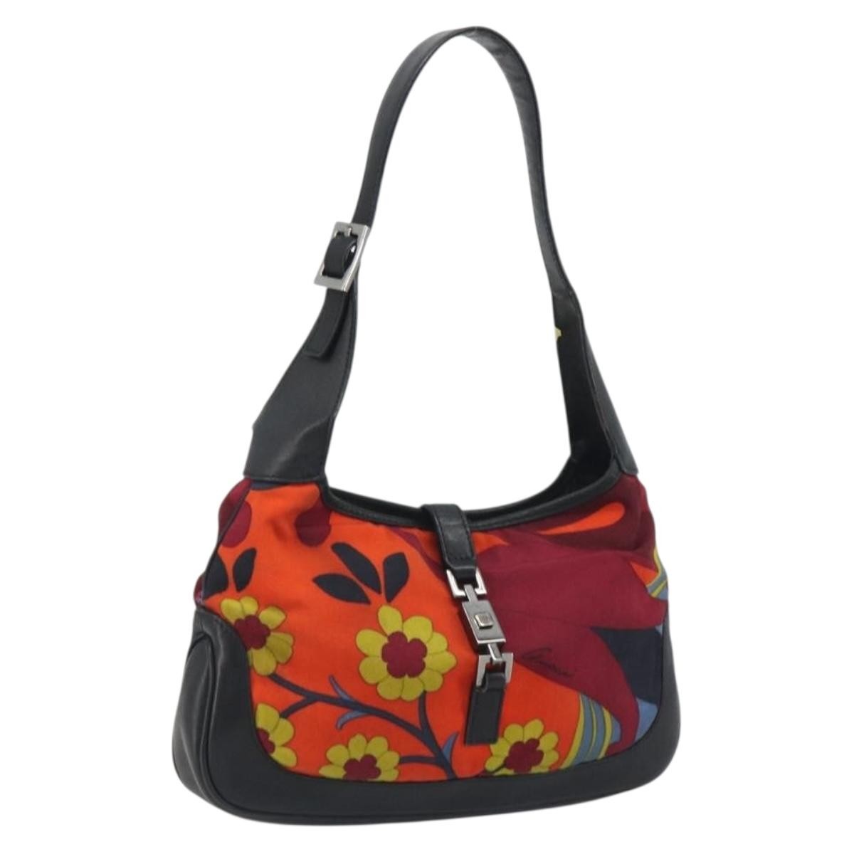GUCCI Jackie Shoulder Bag Canvas Orange Silver 001 9735 Auth ep15603