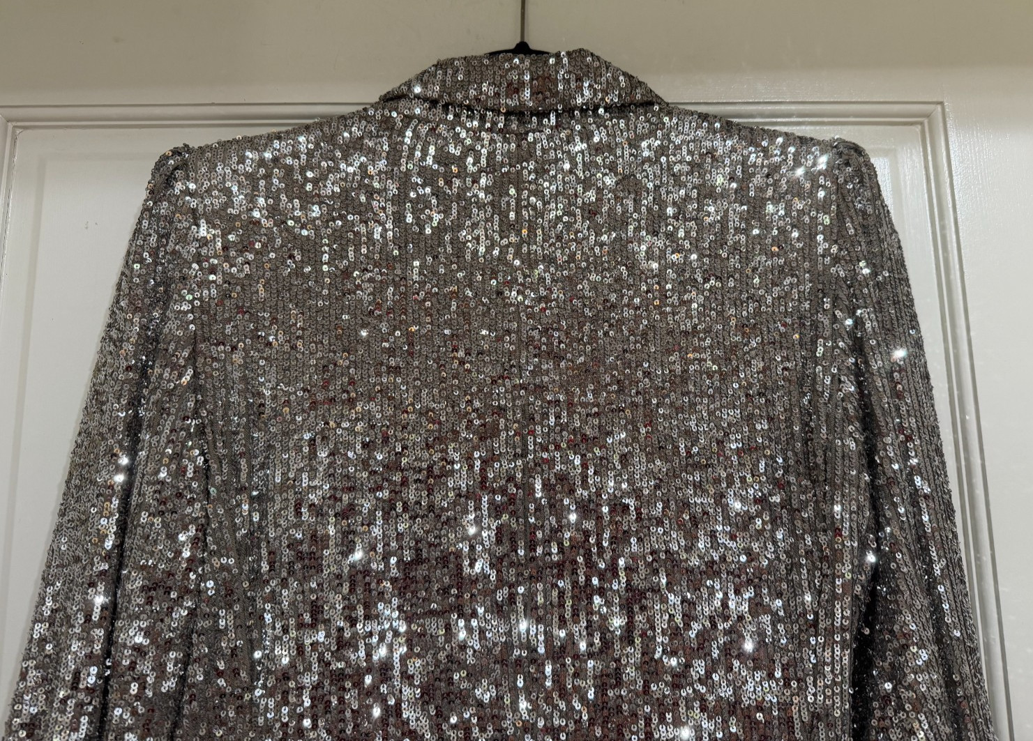 SALE New w Tags $348 Generation Love Silver all over Sequin Jacket sz M