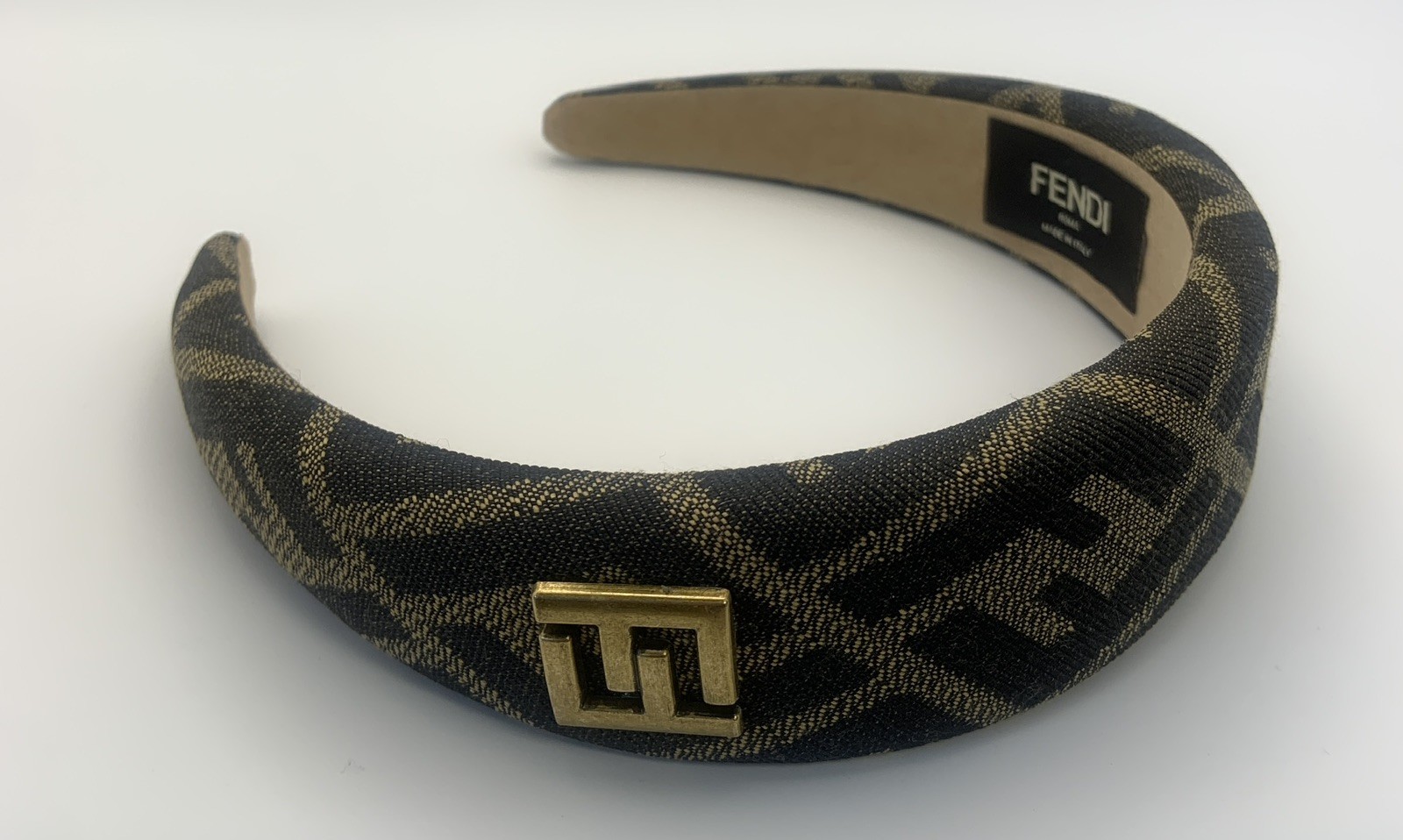 Fendi Monogram Headband with FF Logo Emblem