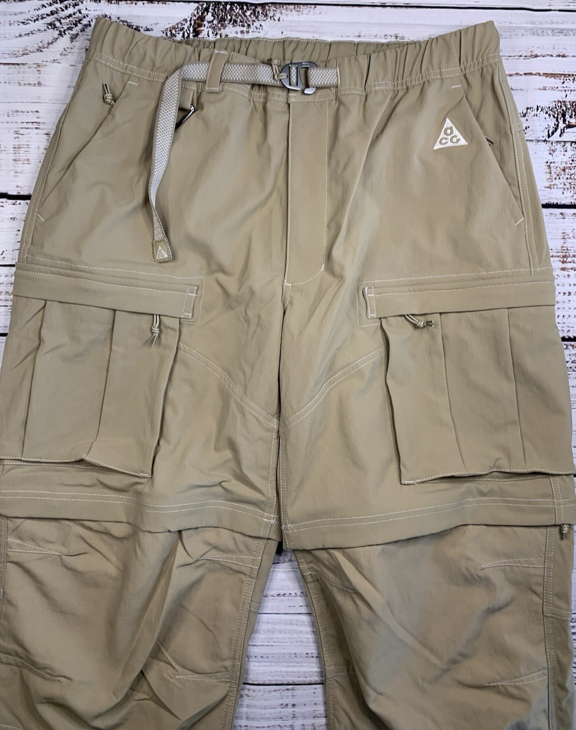 Nike ACG Smith Summit Cargo Pants Khaki Men’s LARGE FN0428-247 Convertible NEW