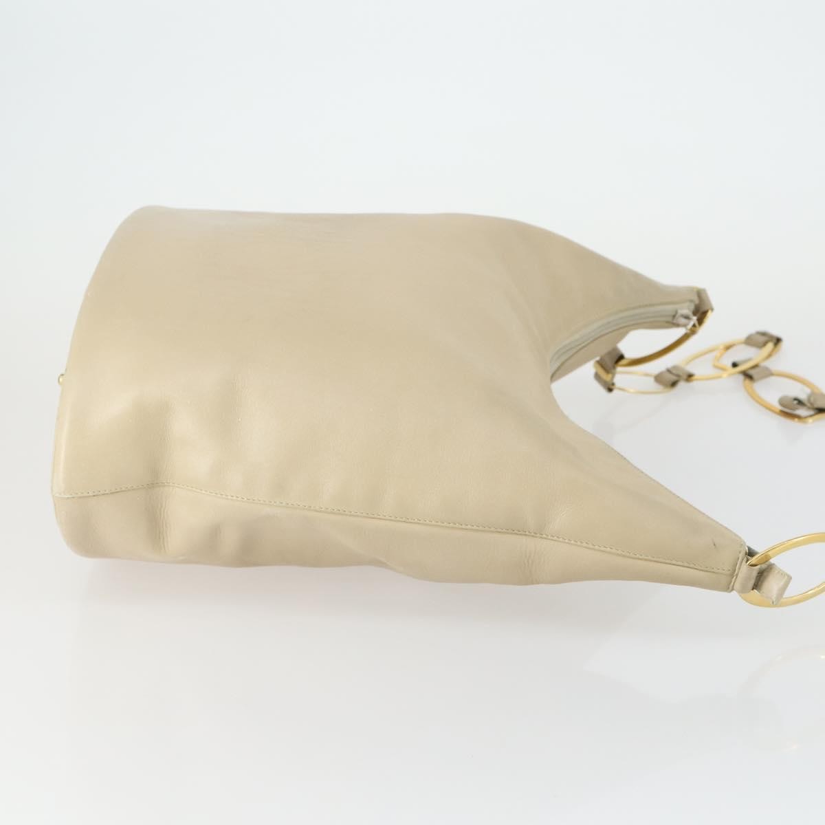 GUCCI Bamboo Shoulder Bag Suede Leather 2 Set Beige Navy Auth 151614