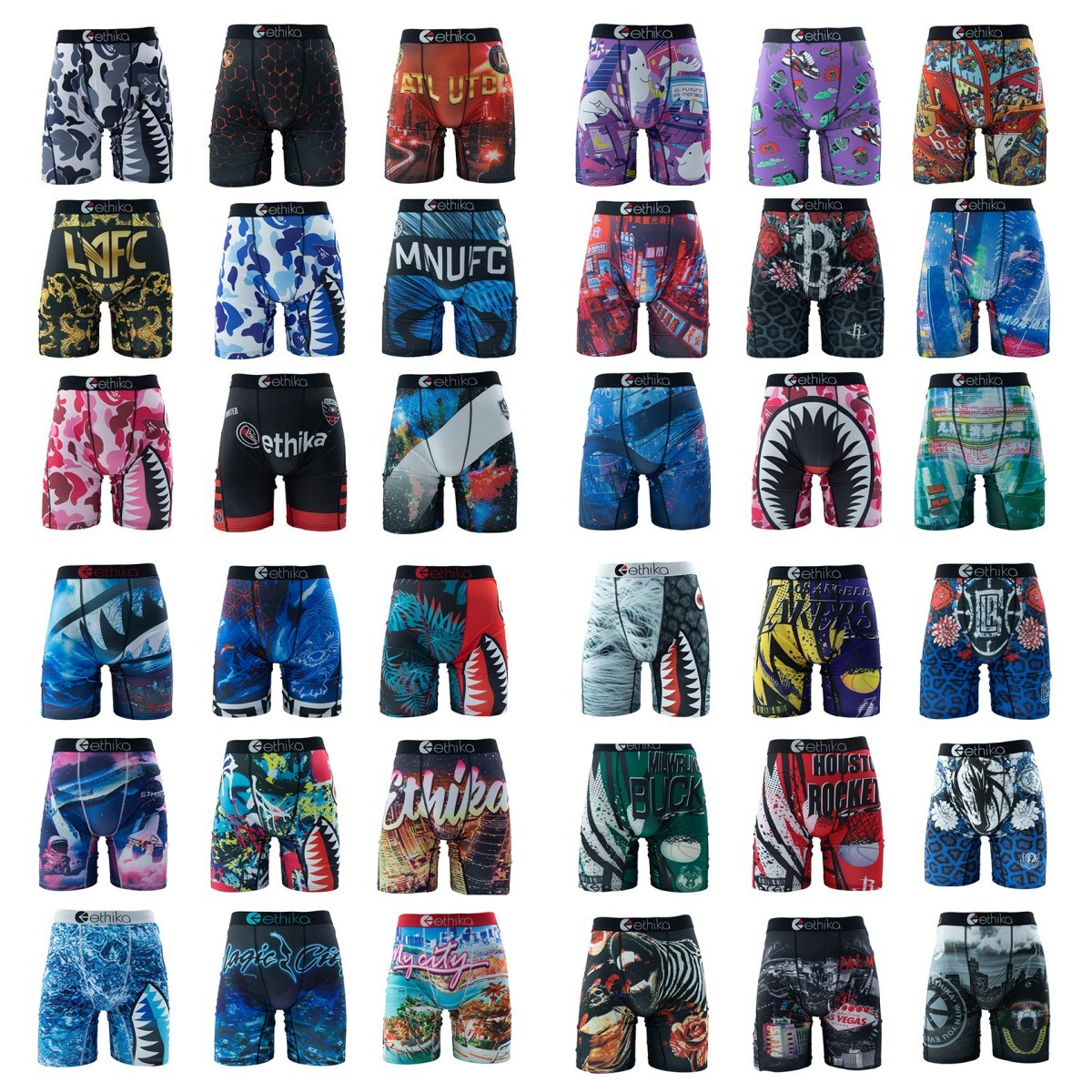 New 5 Pack Ethika Men’s The Staple Boxer Briefs (Random color)