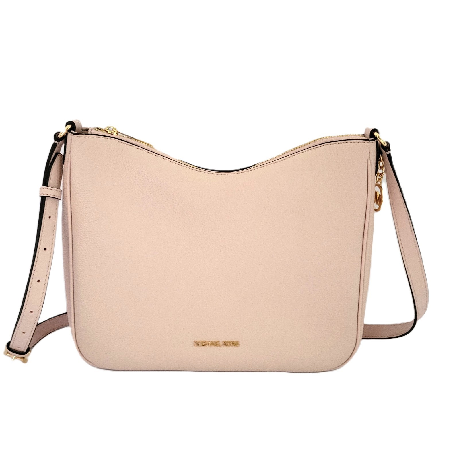 Michael Kors Nayla Medium Messenger Crossbody Handbag Powder Blush Leather