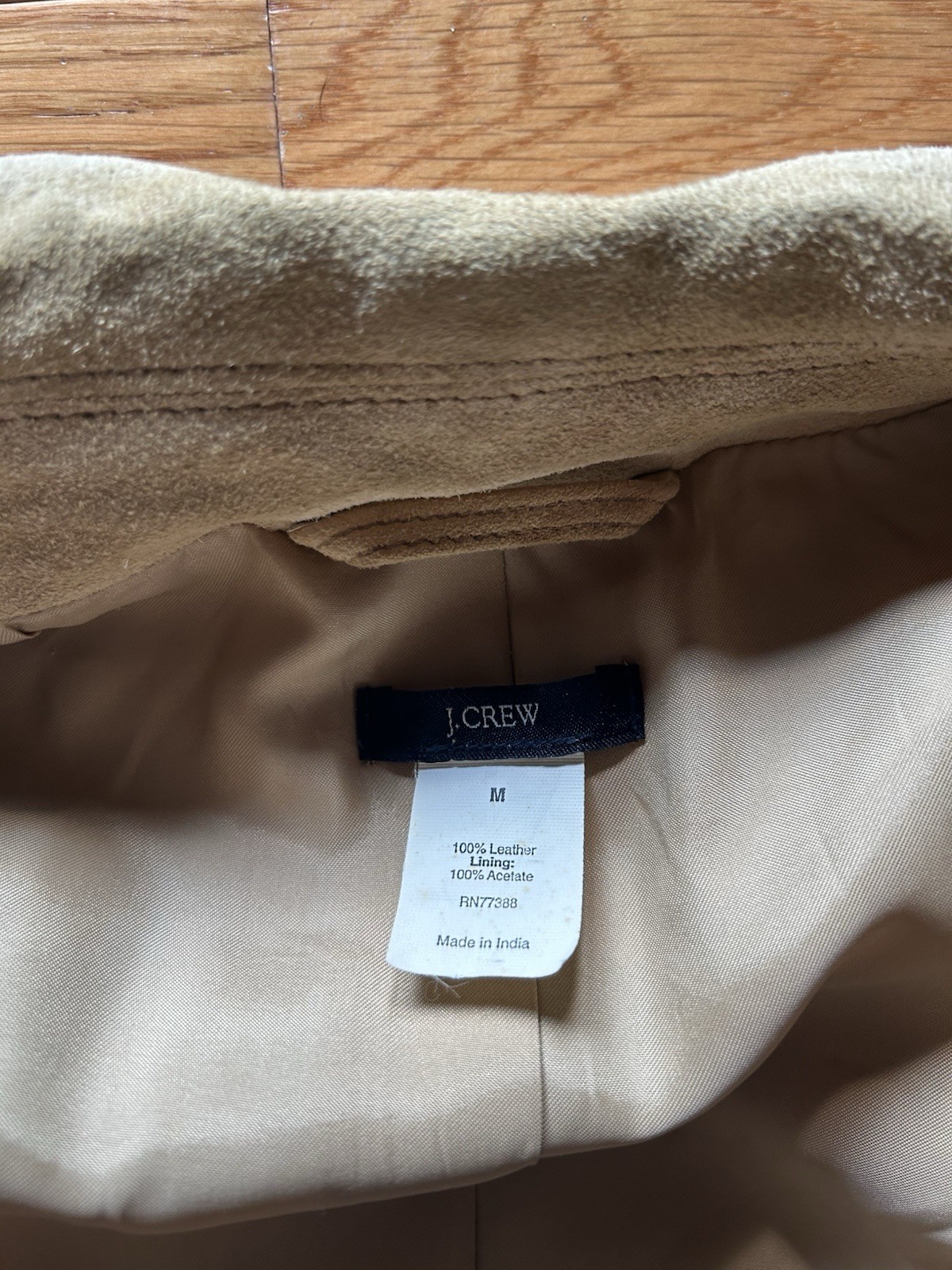 J.Crew Women’s Tan Suede Leather Jacket Coat Size M Zip Front