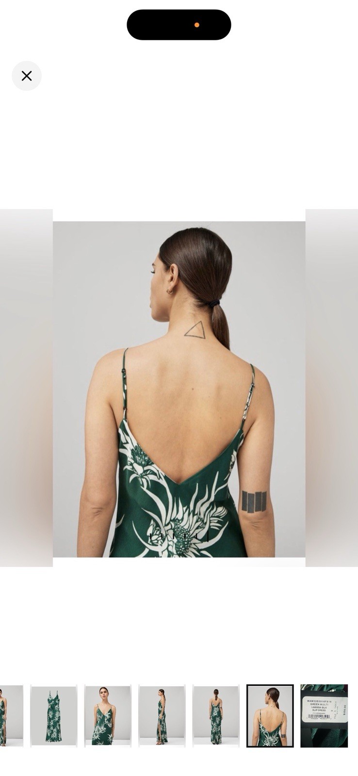 Rag and Bone Larissa Maxi Silk Slip Dress in Green Multi Size: 00