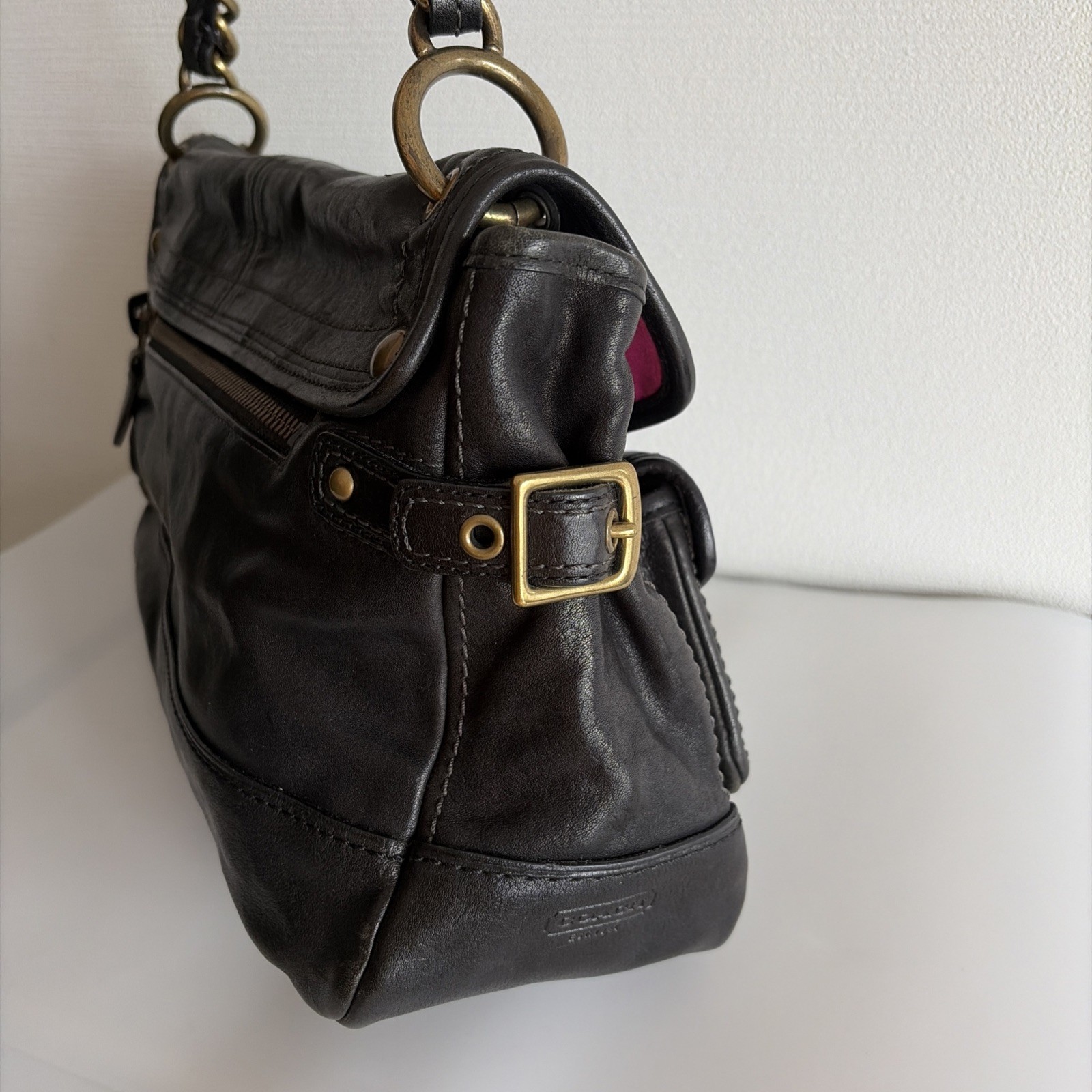 VTG Coach 11128 65th Anniversary Legacy Leigh Black Leather Satchel