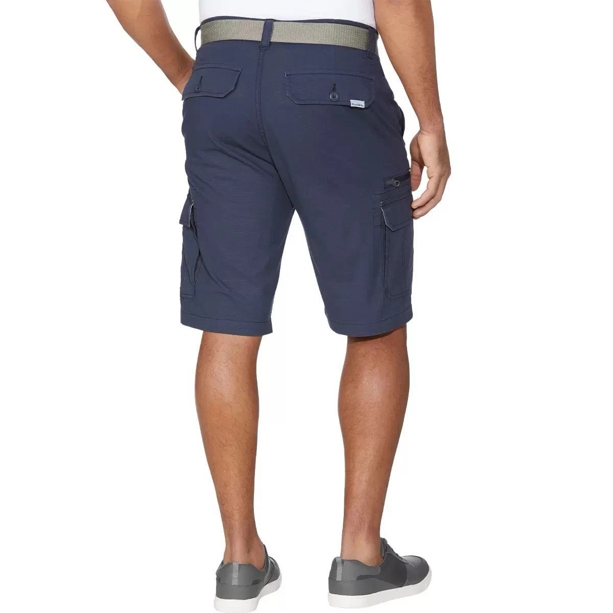 Wearfirst Men’s Cargo Shorts, Belted, Comfort waist, Navy Blue size 40 NWT