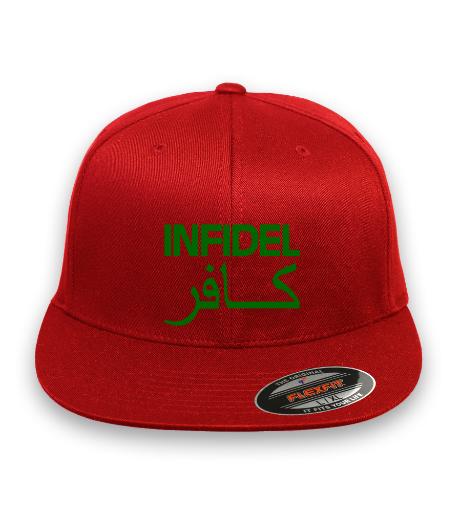 INFIDEL Pro American CURVED or FLAT BILL FLEXFIT HAT ***FREE SHIPPING in BOX**