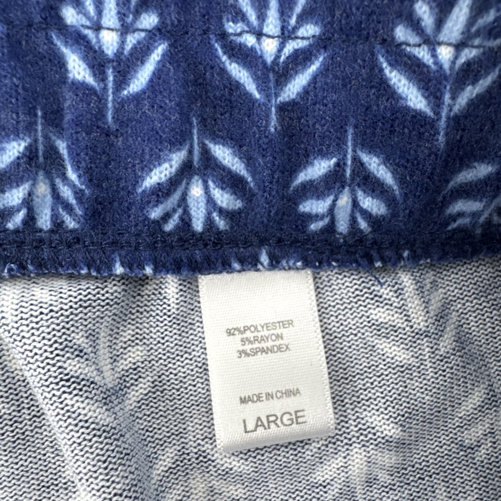 MUK LUKS Hacci Knit Novelty Pajama Set With Eye Mask Size L Navy Lotus NEW