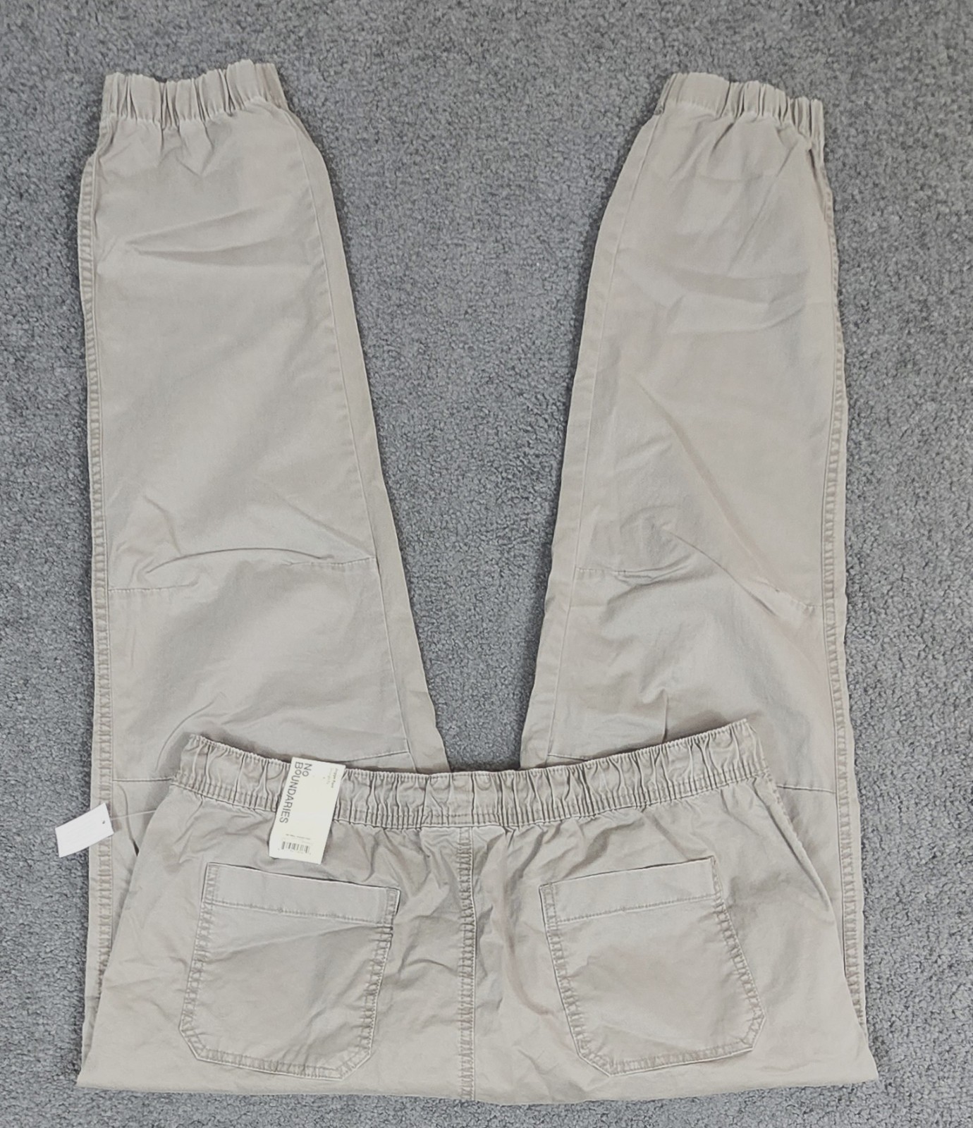 Men’s Jogger Pants Size M 32-34 Light Taupe Twill Elastic Waist No Boundaries