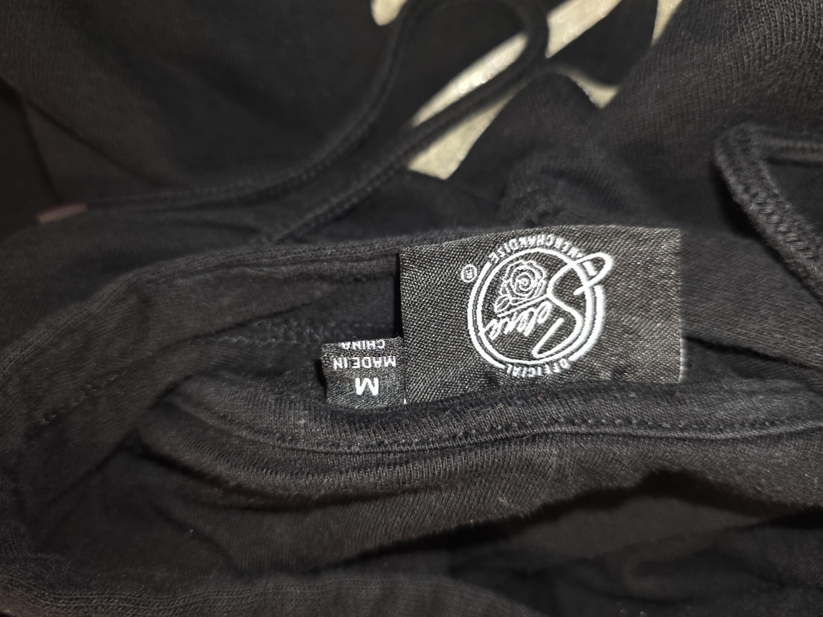 Selena Black Pullover Hoodie Men’s M Graphic Logo Print Drawstring Pockets