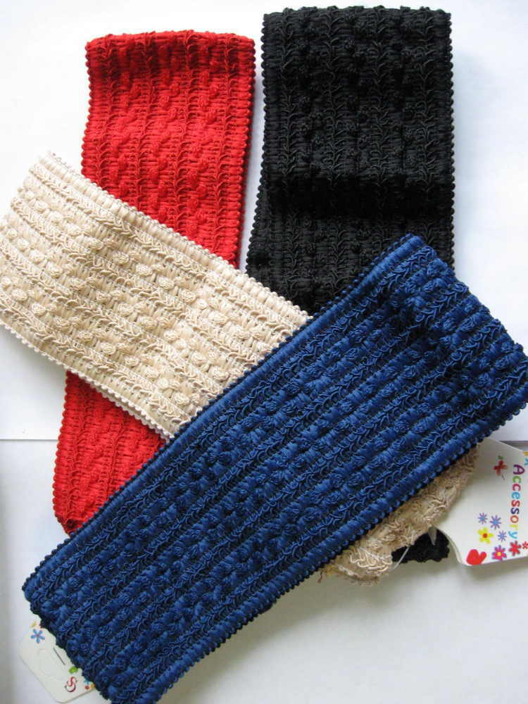 12 Headbands Cotton Large 3″ Stretchy 4 colors wide Red Black Blue Beige