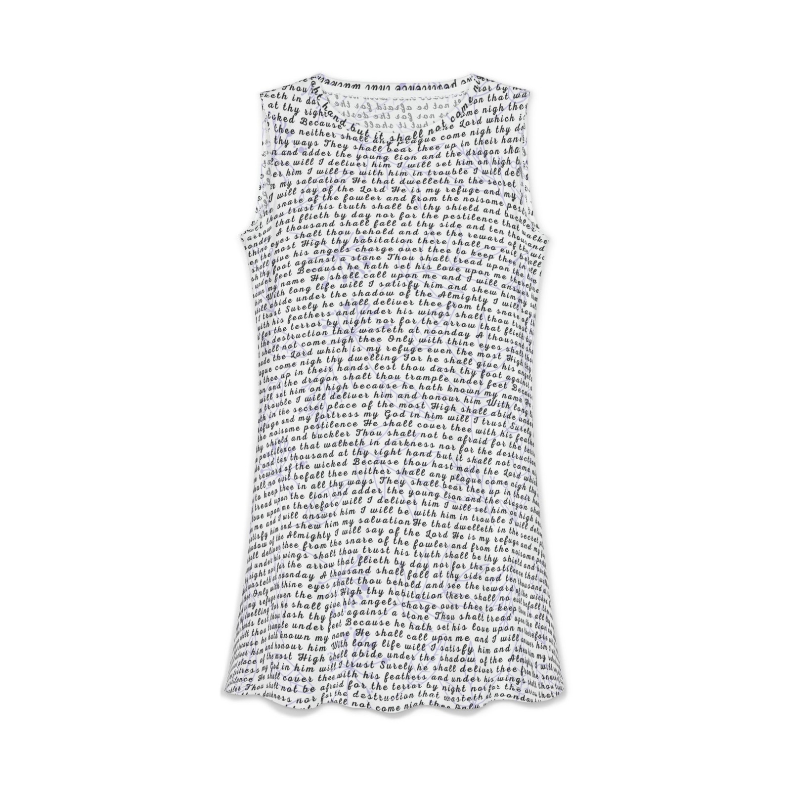 Black Handwriting Script Psalm 91 Pattern Dress | All-Over Print