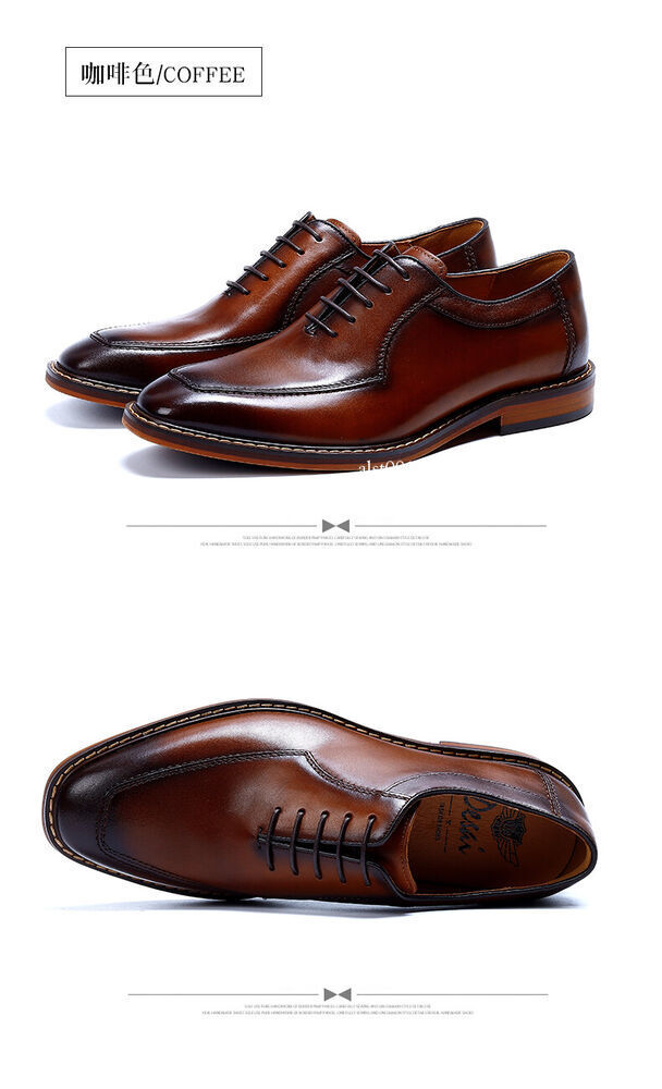 Men’s Real Leather Shoes Handmade Business Formal New Oxford Casual Dress Shoes