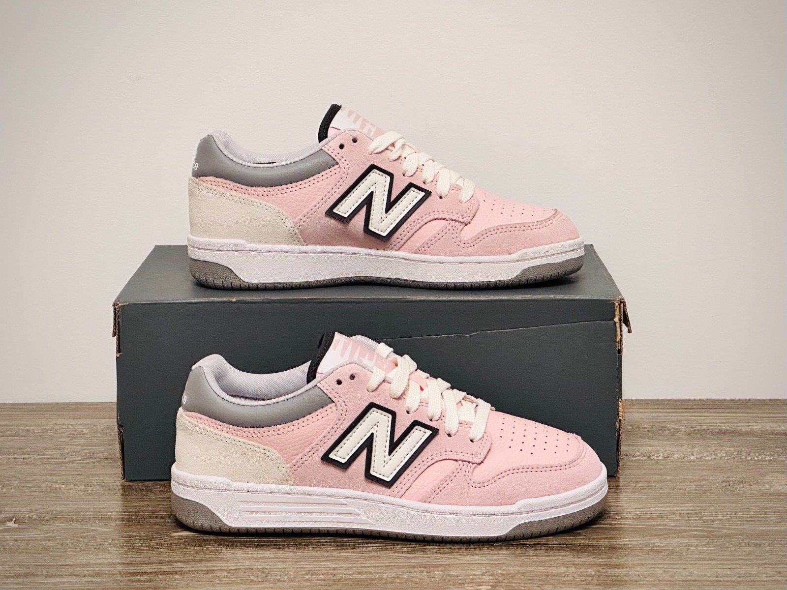 7W / 5.5Y New Balance 480 Pink White BB480LTH New