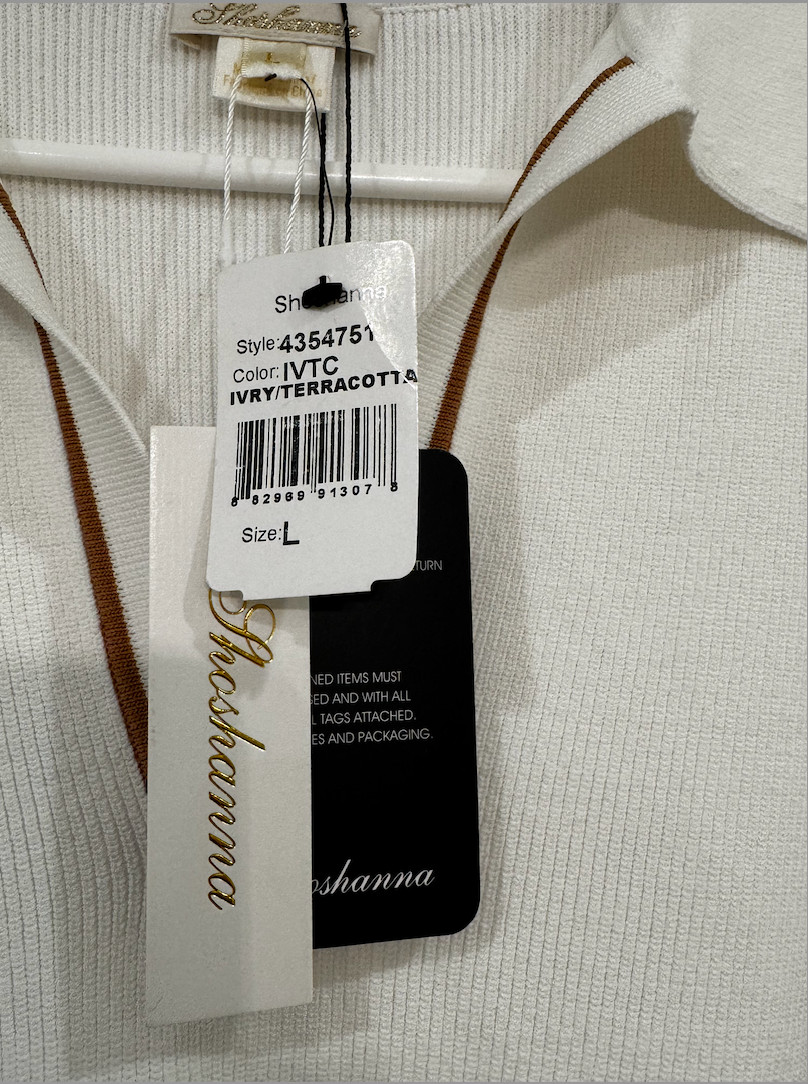 Shoshanna Ivory/Terracotta Maggie Dress