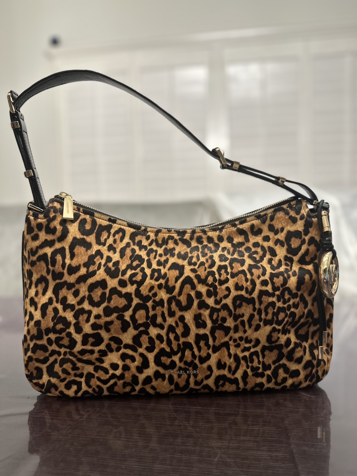 MICHAEL KORS NOLITA 30F5GY5M2H MARIGOLD MD TZ CONV SHLDR HAIRCALF