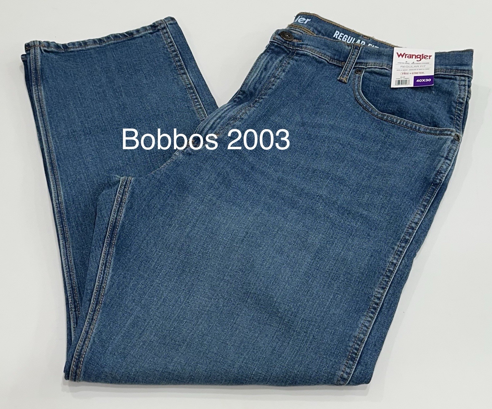 Wrangler Men’s Regular Fit Regular at Seat & Thigh Pants, Blue, Size 40X30