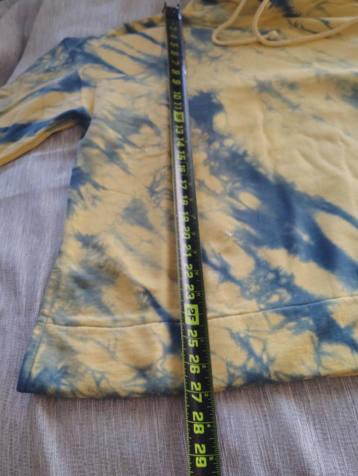 Sandro Paris Tie Dye Hoodie Yellow Blue Designer Pullover Sweatshirt L NWT