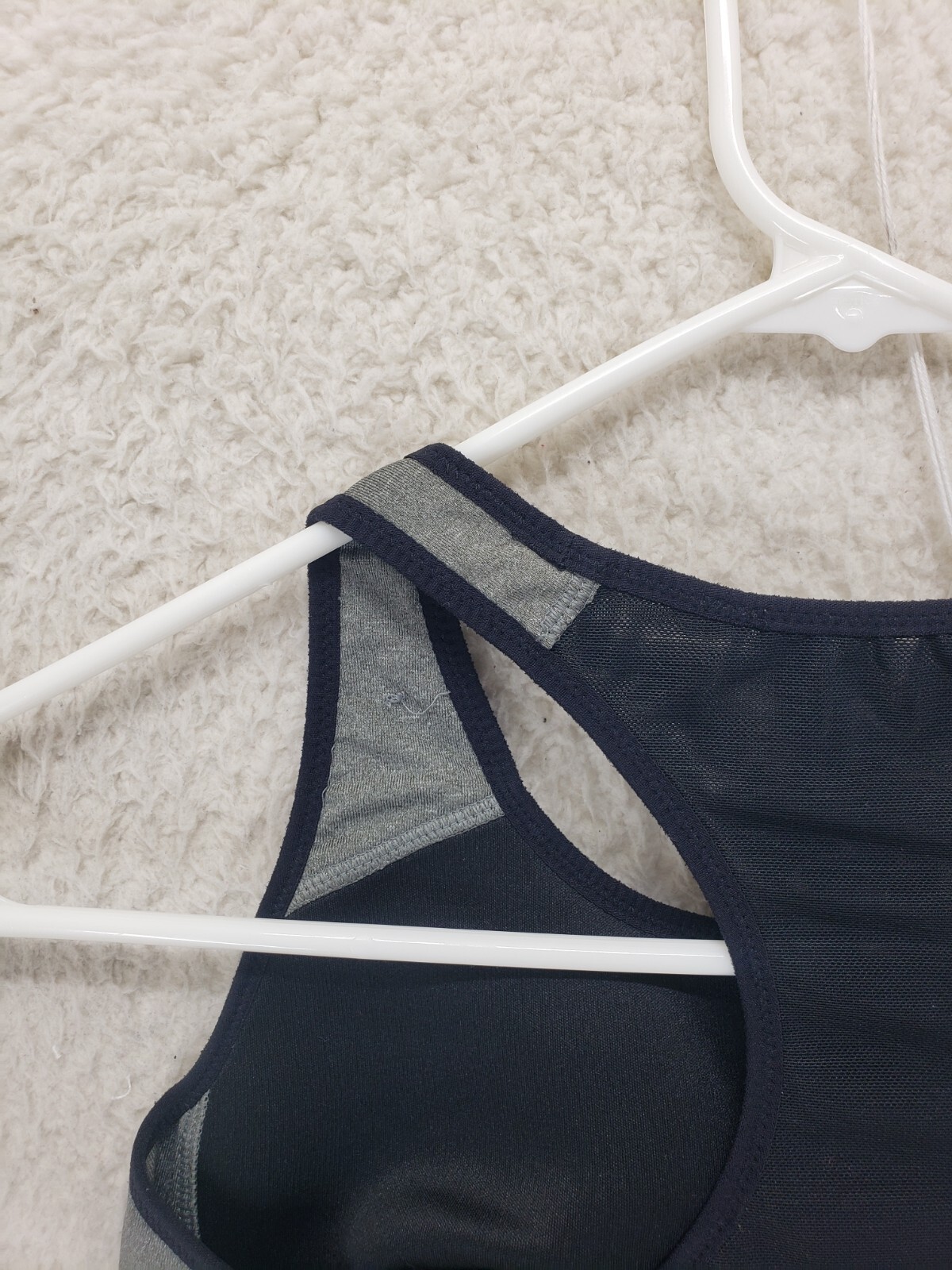 Nike Dri Fit Women Bra Small Gray Black Poly Blend Racerback Active Sport Bra