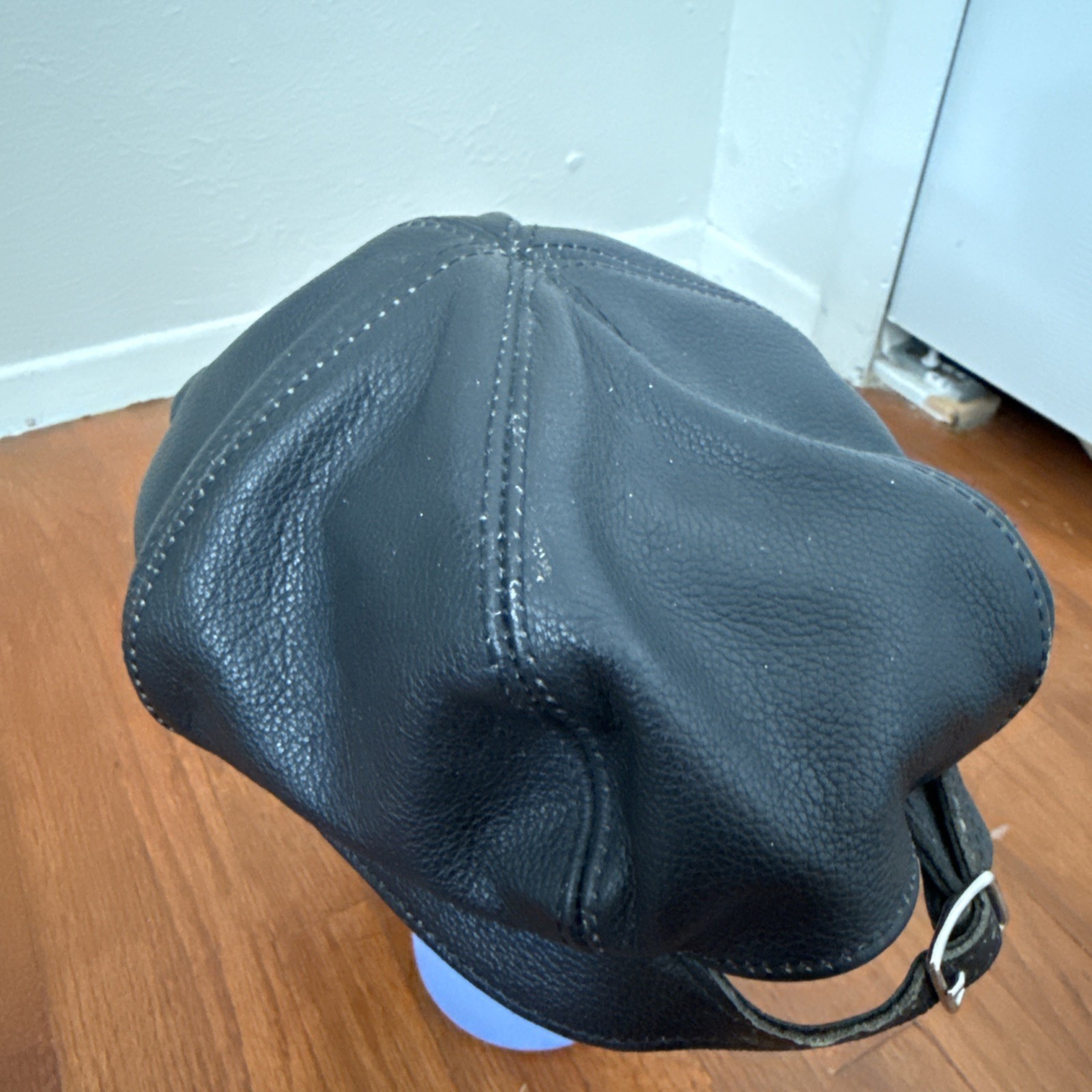 Vintage 1995 Genuine Leather Betty Boop Motorcycle Hat with metal accents