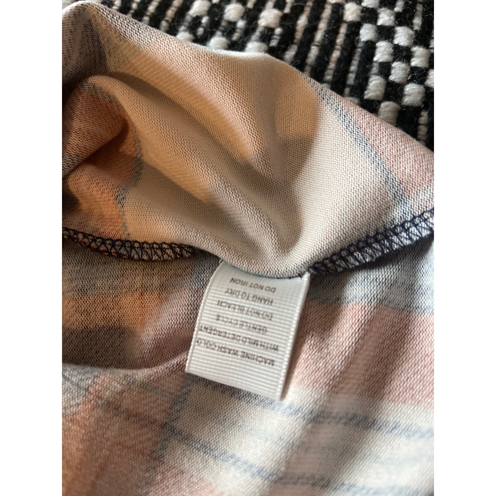 Eden And Olivia Orange Navy Blue Plaid Button Down Shirt Womens Large Size L