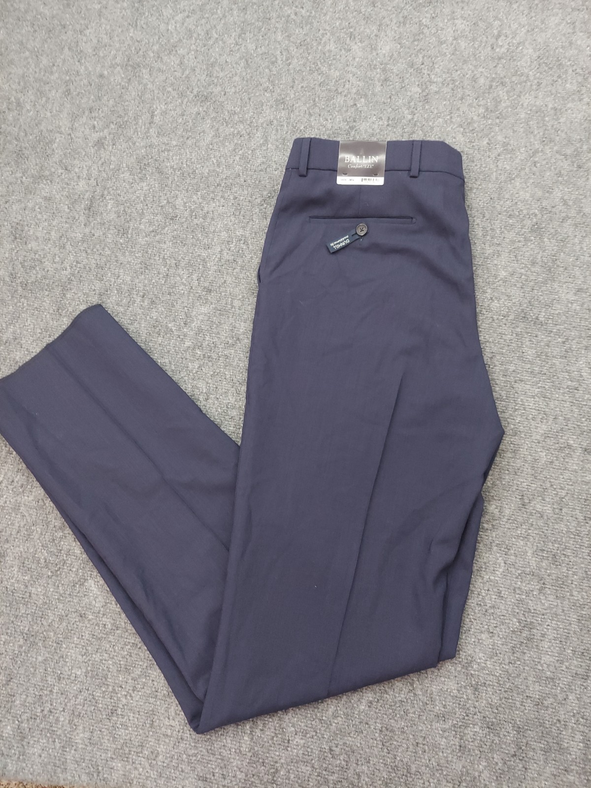 Ballin Pants Mens 35 Blue Super 120s Wool Dunhill Comfort Eze Unhemmed NWT