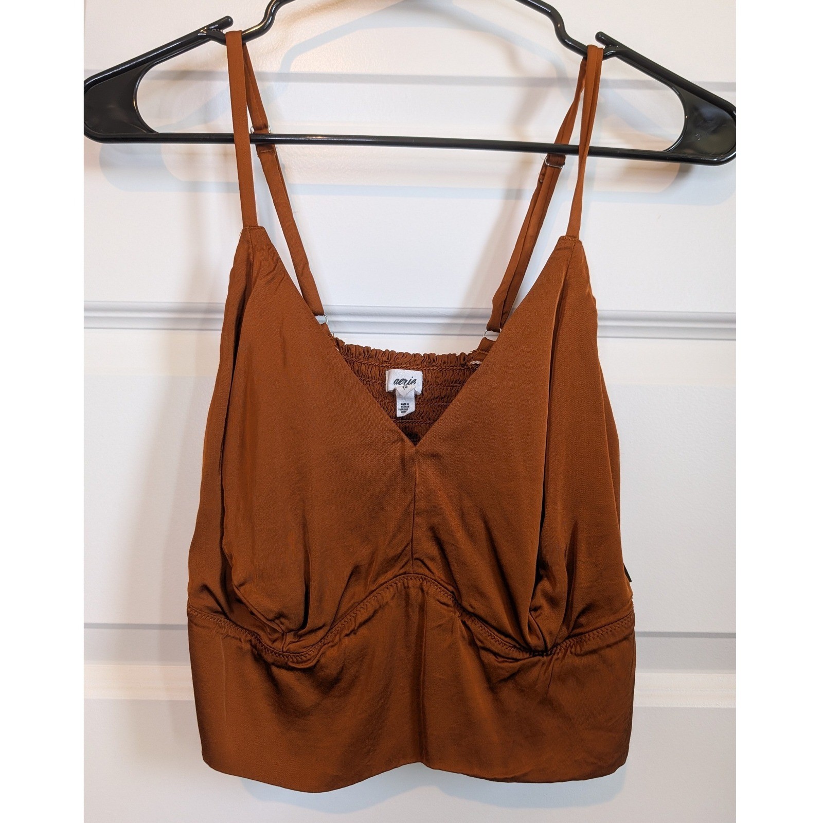 Aerie Satin Smocked Camisole Top