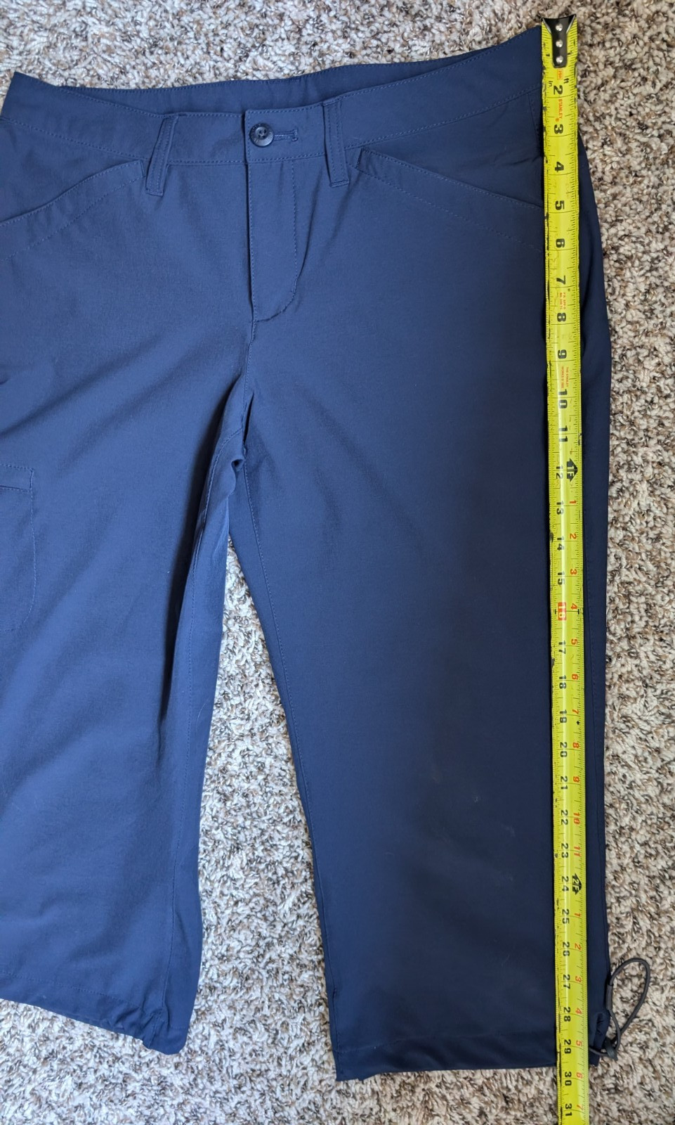 Eddie Bauer Womens 6 Blue Rainier Capri Cropped Hiking Pants Utility Outdoor NWT