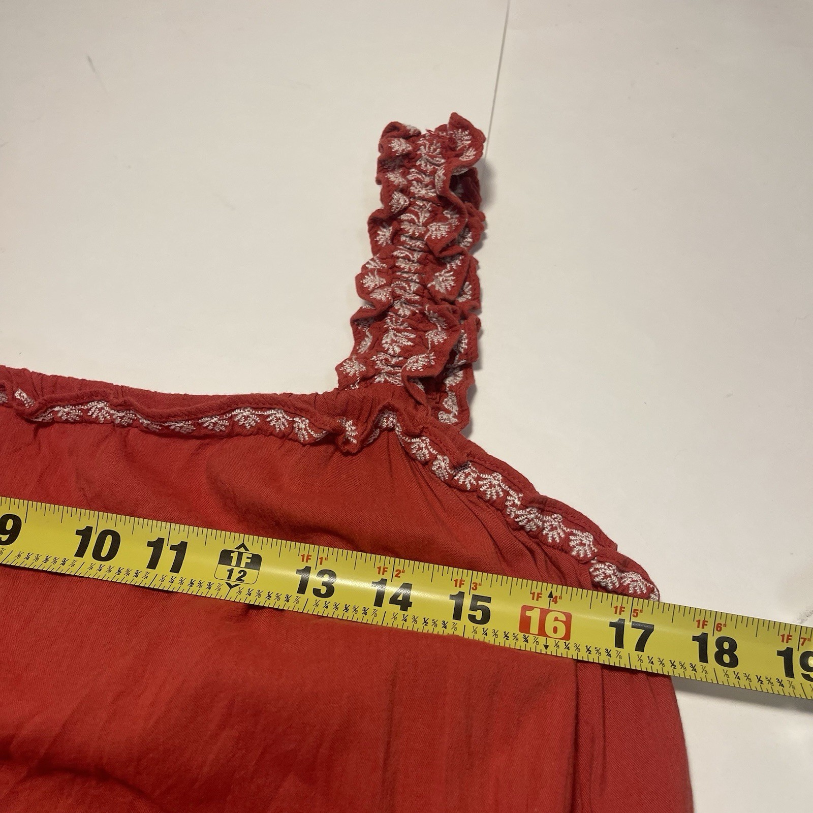 Old Navy Midi Tiered Red Dress L Beach Vacation Preppy Summer Smoked Sleeves