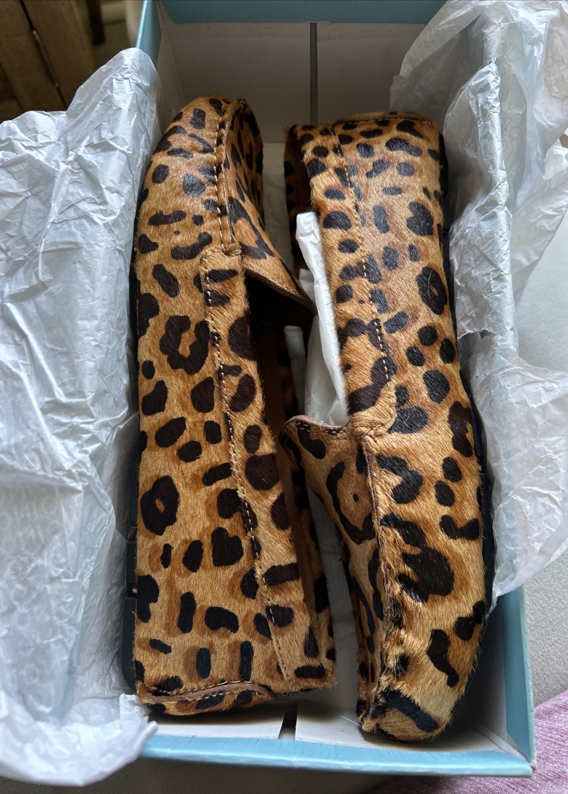 Antonio Melani Colbert Tan Multi Bovine Hair Leather Lining Flats 9 New In Box