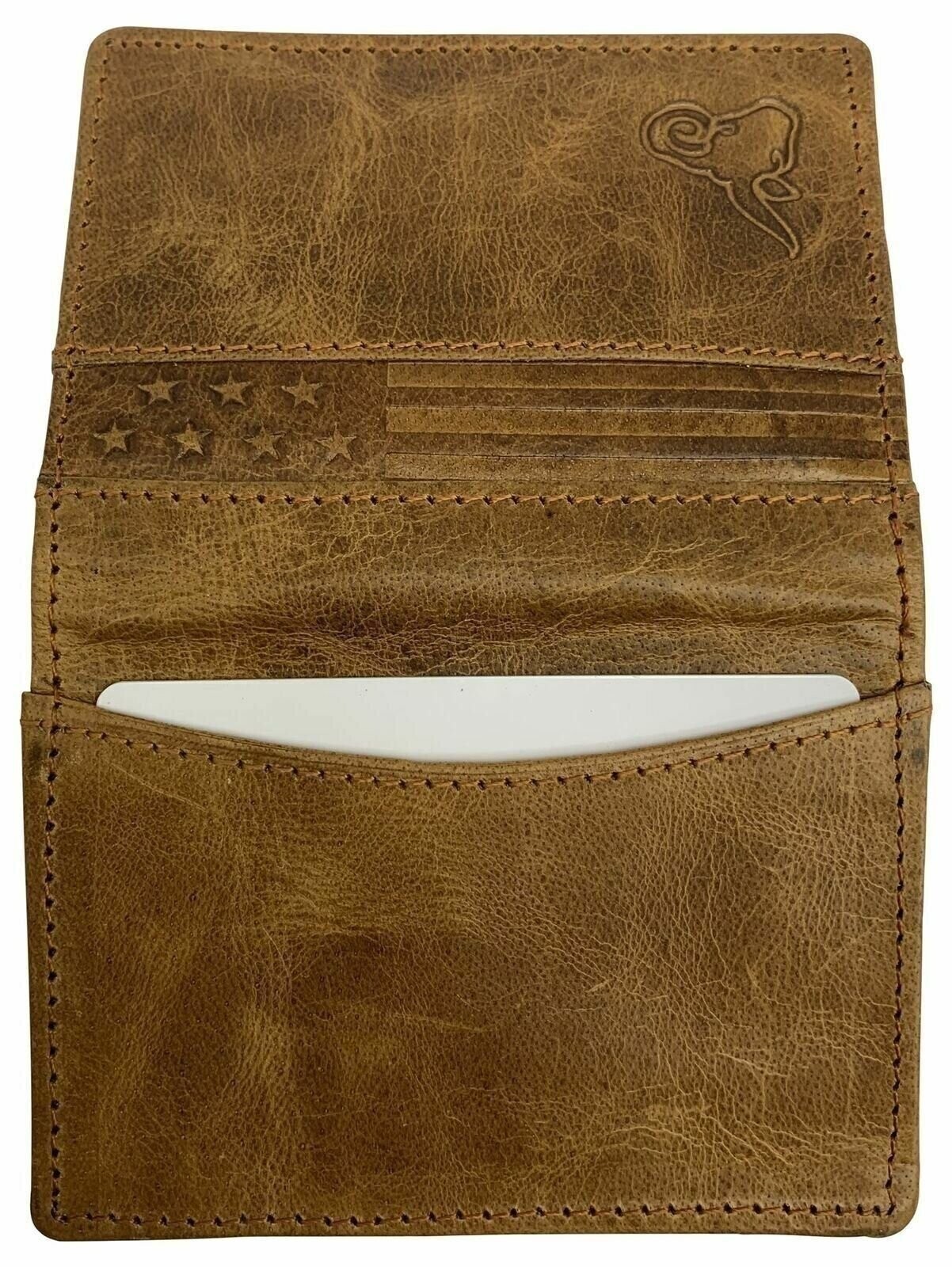 Genuine Leather Business Card Holder Name Card Case Credit Card Wallet with ID W