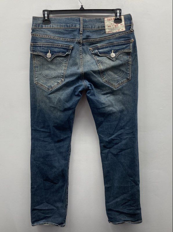 True Religion Men’s Ricky Relaxed Straight Blue Stretch Denim Jeans Sz 32
