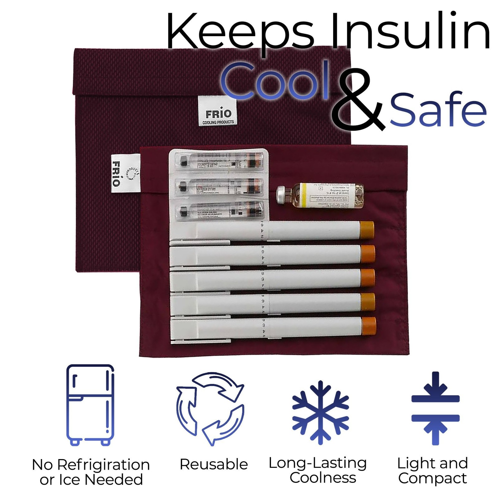 FRIO XL Insulin Cooling Wallet – Keeps Medication Cool 45+ Hours, No Ice