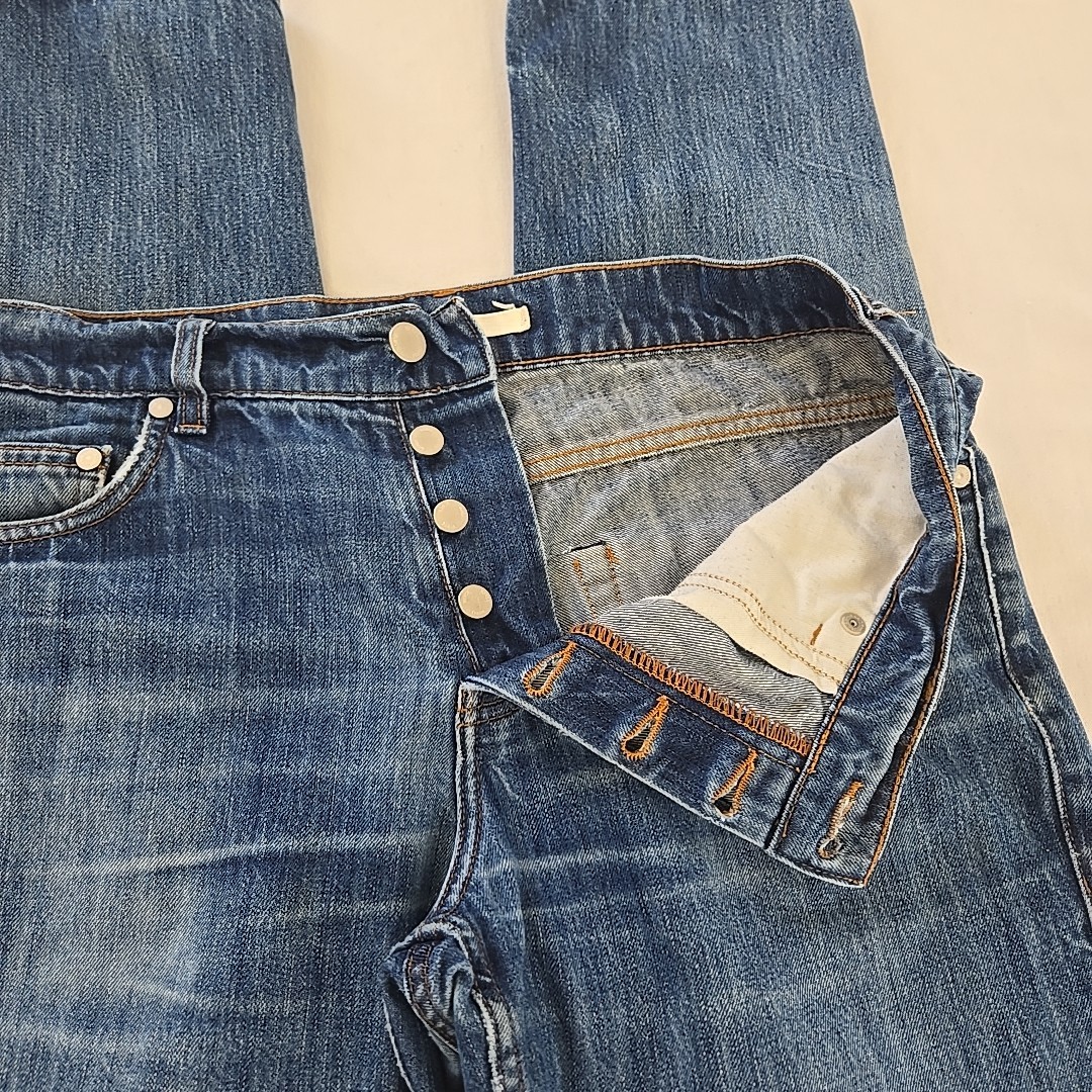 Norse Projects Copenhagen Faded Denim Jeans Men’s 32 Slim (32×30) Button Fly