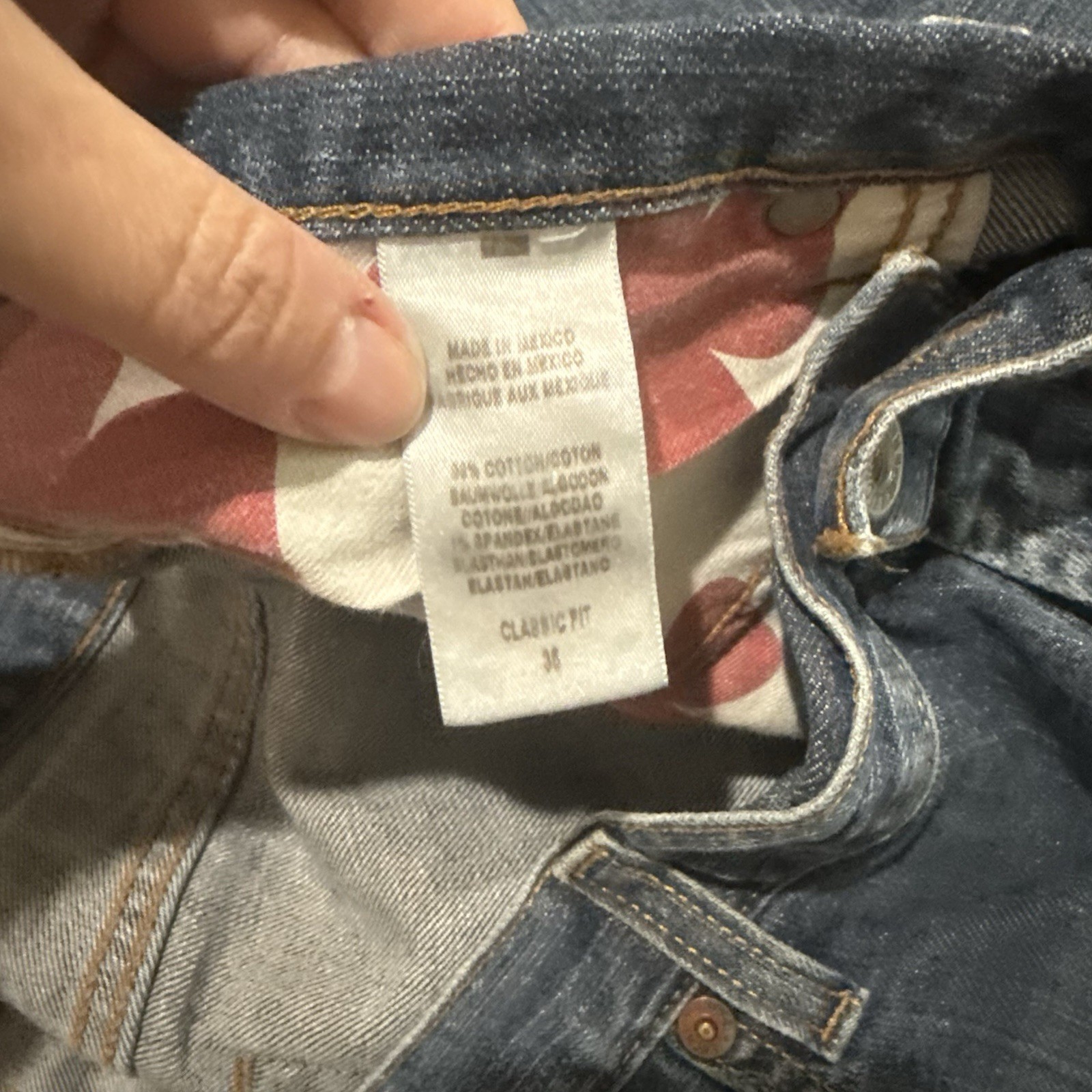 Lucky Brand Men Size 36 Straight Fit Blue Denim Jeans Cotton Logo 5Pocket Design