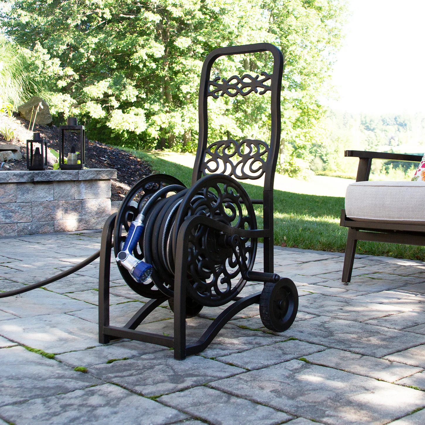 Style Selections Steel 200-ft Cart Hose Reel|22478