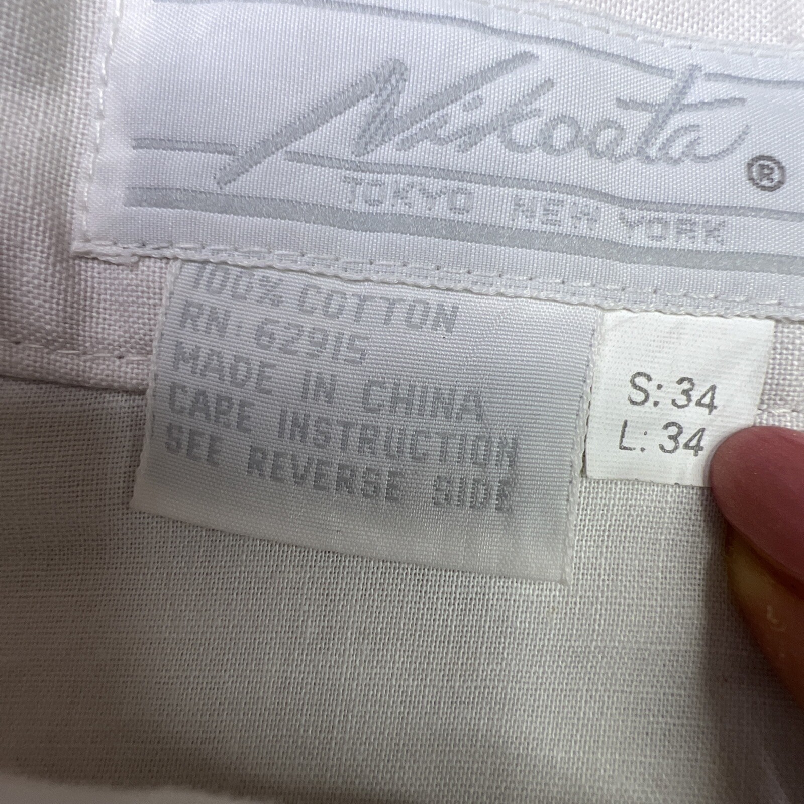 Vintage Nikoata Tokyo New York Mens Pleated Pants 100% Cotton Cuffed White Sz 34