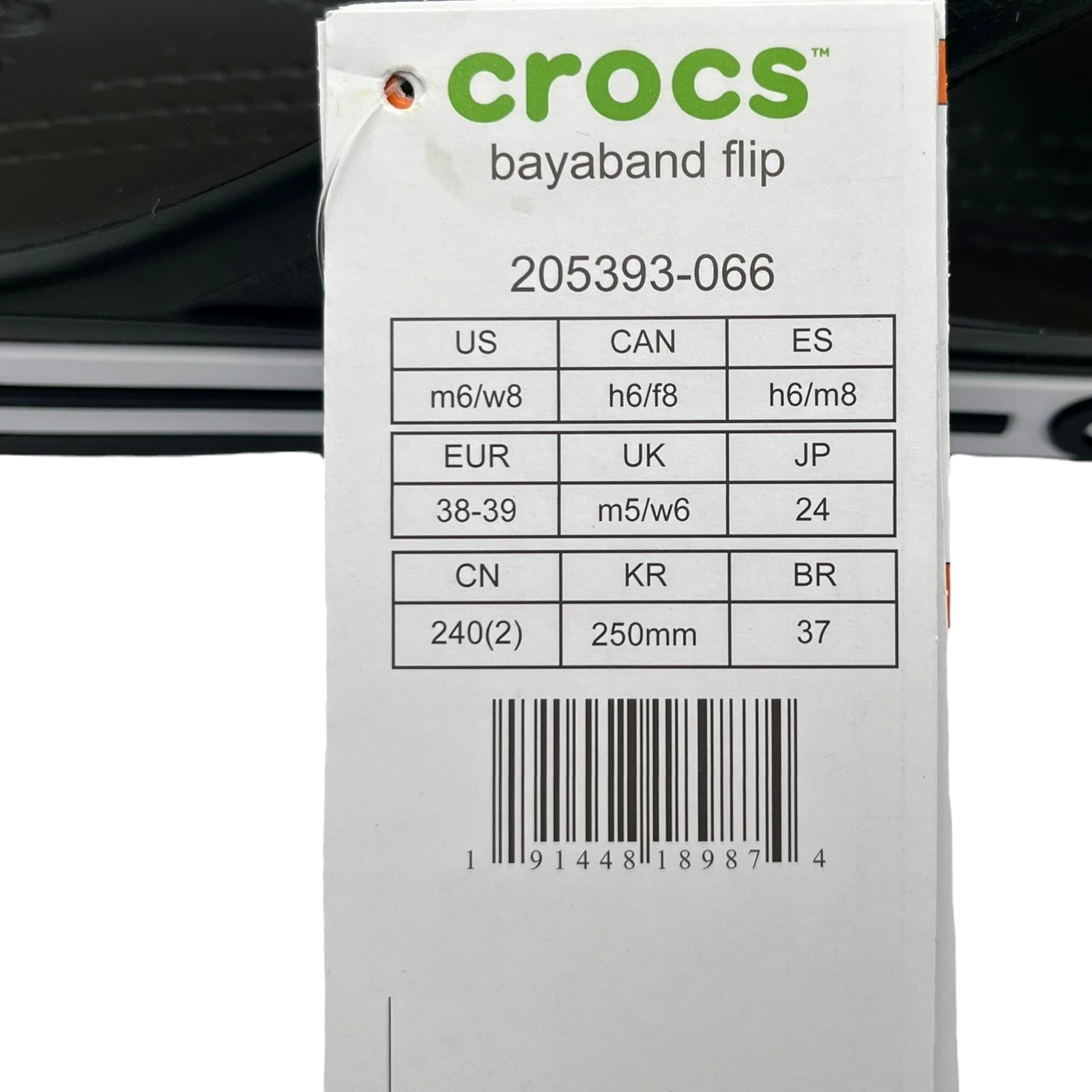 Crocs Bayaband Women’s Flip Flop Sandals Size 8 Black Water Friendly Lightweight